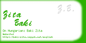 zita baki business card